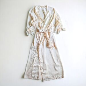 Victoria’s Secret Vintage Gold Label Victorian Sheer Bow Sleeve Silky Robe M / L